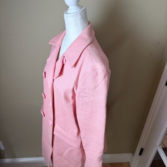 Vintage INC Pink Double Breasted Long Line Blazer Coat jacket Pink Size Large - Picture 5 of 11
